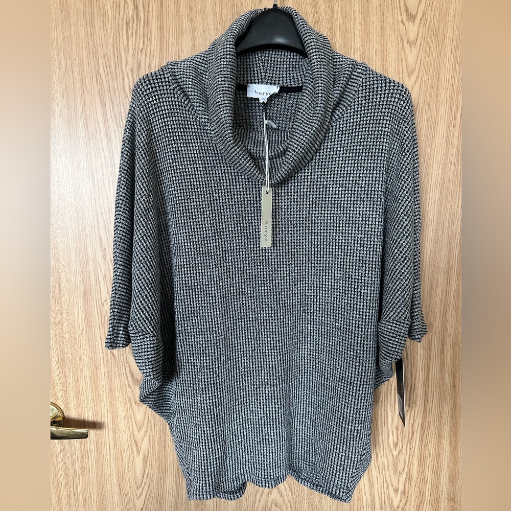 New Korye Black/White Cowl Neck Knit Loose Sweater Blouse Women’s S